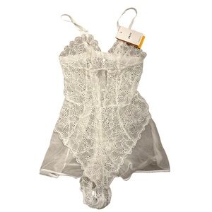 DKNY Ivory Lace Shapewear Teddy Romper – Size Small – NWT